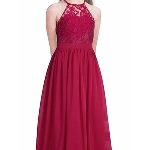 Burgundy Girls formal dress